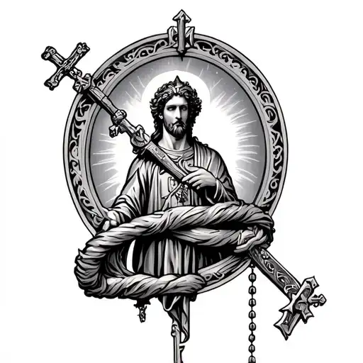 St Florian With Rosary Wrapped