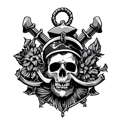 Nautical Chest Piece And Shoulder Tattoo Design