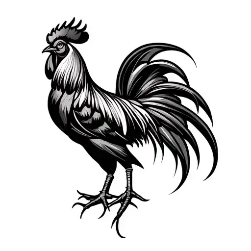 Rooster Line With Sagittarius Zodiac Sign Intertwined