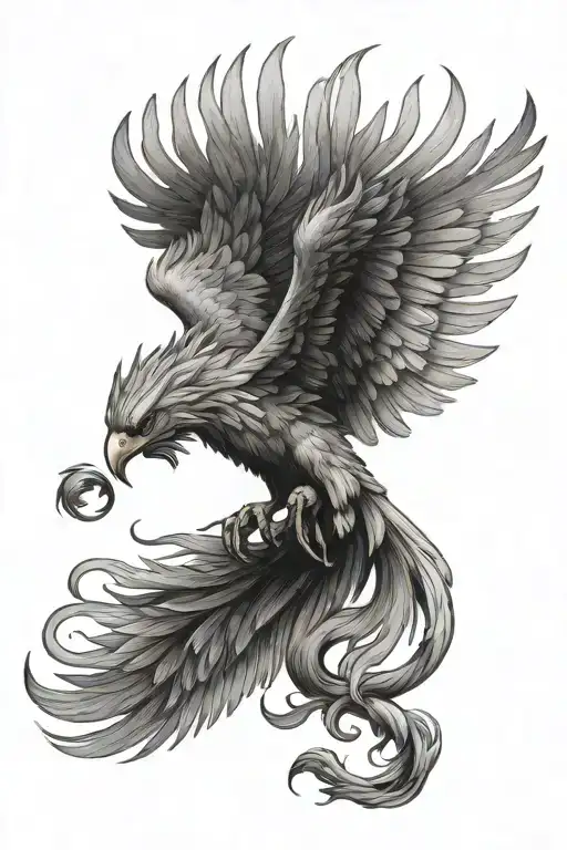 Majestic Pheonix Gaurding A Lion