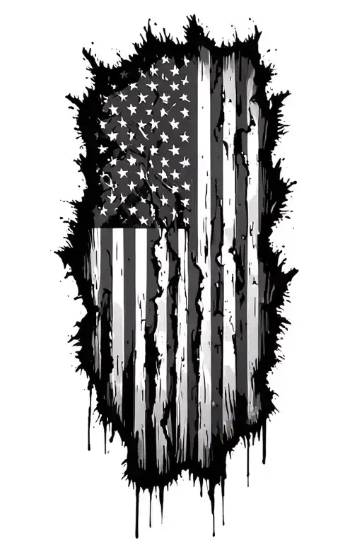 Tattered Subdued American Flag
