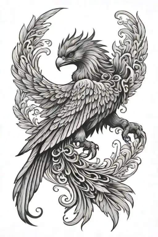 Majestic Pheonix Gaurding A Lion