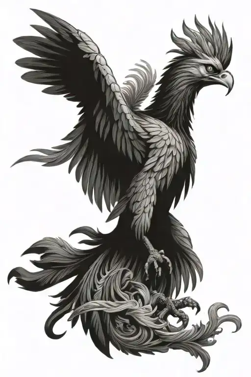 Majestic Pheonix Gaurding A Lion