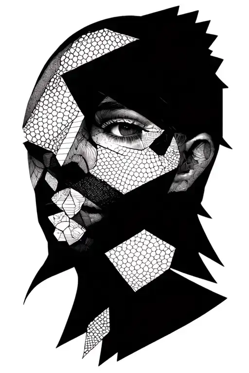 Geometric Hexagon Dotwork