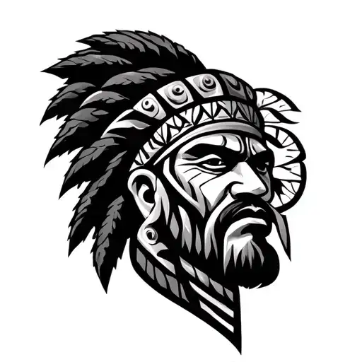 Black And Gray African Totem Pole Warrior Dread