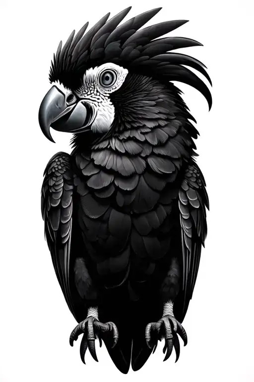 Black Cockatoo Looking