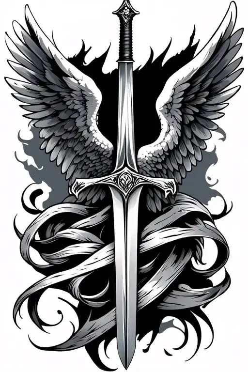 Sword And Angel Wings