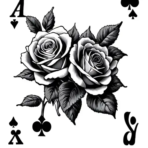 The 7 Of Clubs Playing Card With 2 Roses Ether End