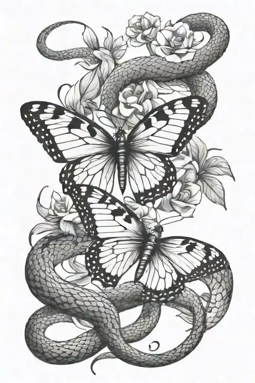 Butterfly And Snake