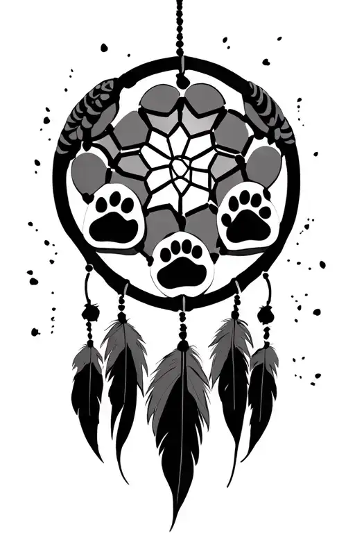 Dreamcatcher With Five Paw Prints