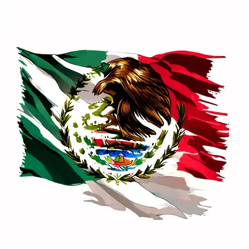 Scar With Mexico Flag Behind It