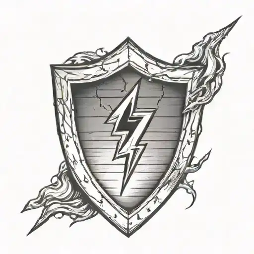 Wooden Shield Lightning Bolt Date