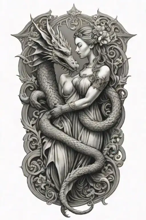 Dragon And Virgin Lady