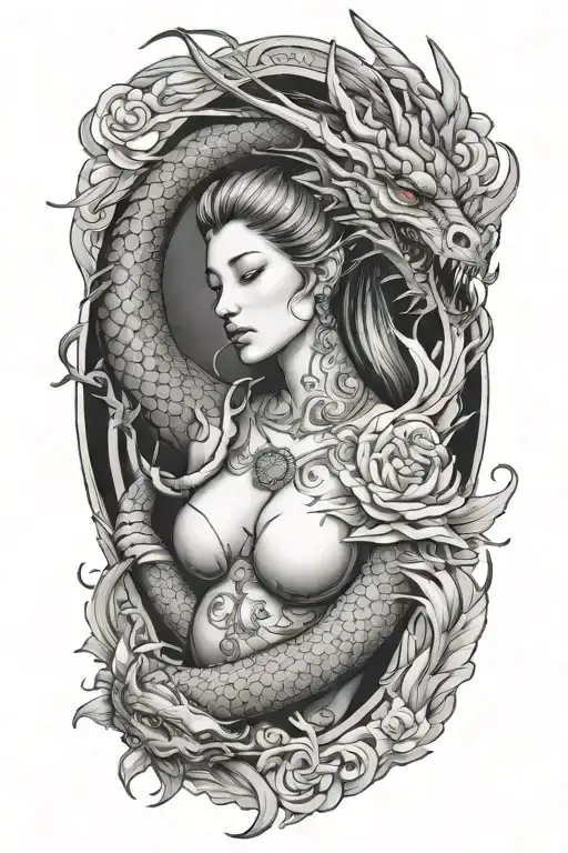 Dragon And Virgin Lady