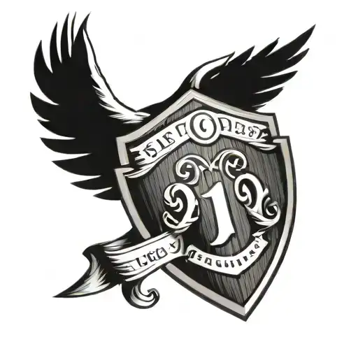 Round Wooden Shield Tattoo Showcasing A Date