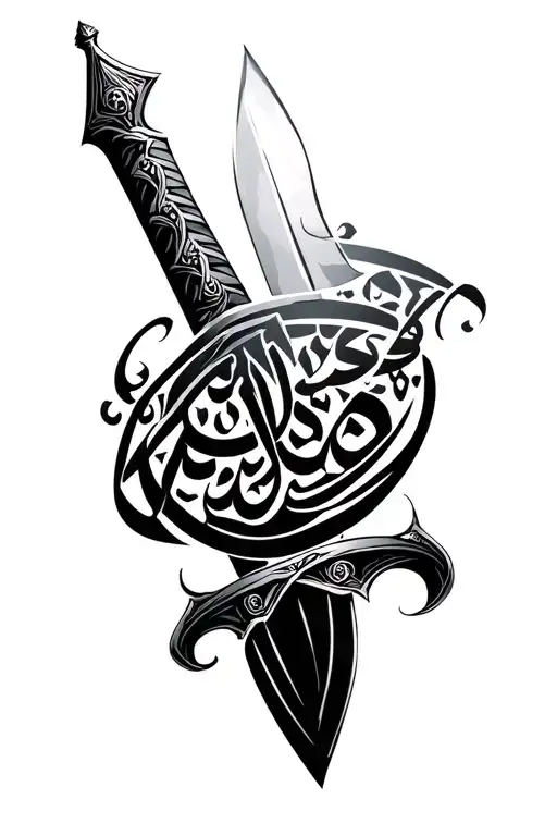Persian Sword - Arabic Calligraphy Style