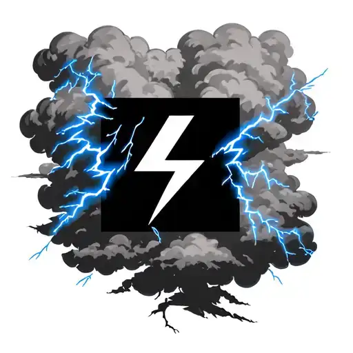 Itlian Flag Dark Cloud Backround With Blue Lighting Bolts