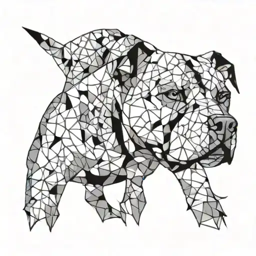 An Abstract Geometric Pattern Inspired By A Pitbull's Coat Markings