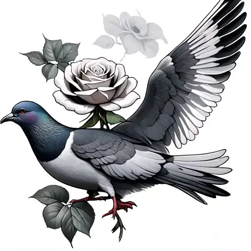 Two Doves Carrying A Rose