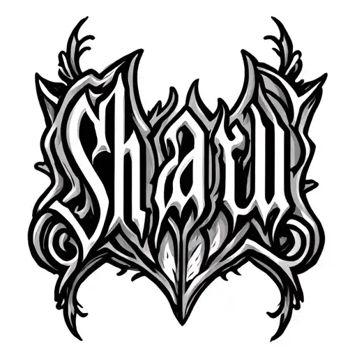 Write A Name Sharu With A Gothic Style Font