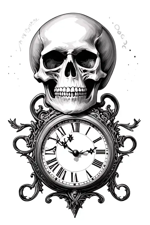 Skull And Clock