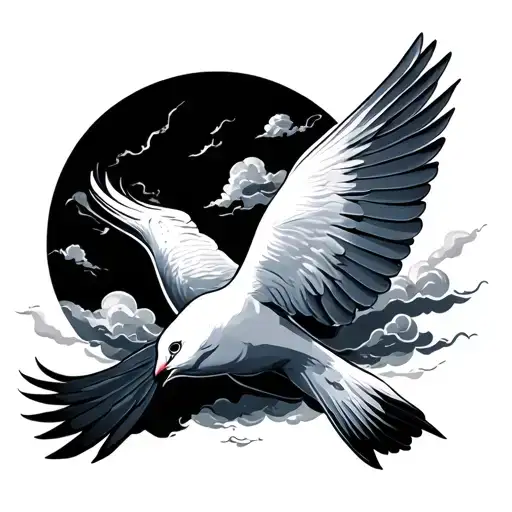 Dove With Clouds Surrounding