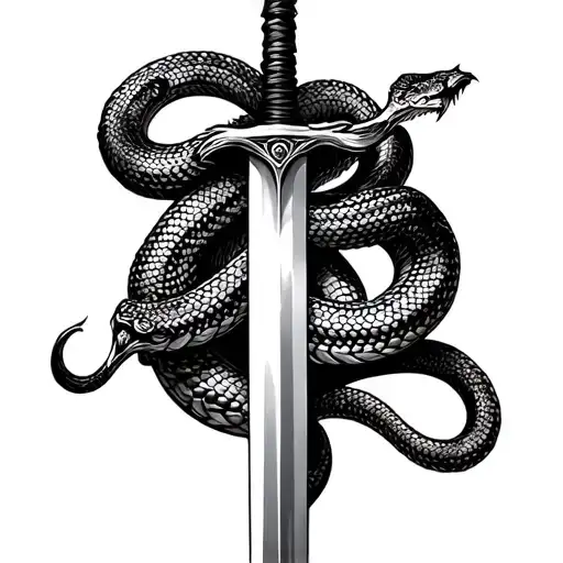 Snake Wrapped Around Sword