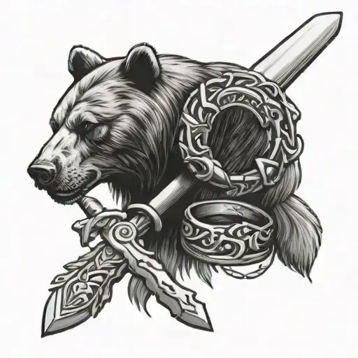 Bear Paw And Wedding Rings Sword