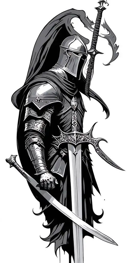 Sleeve With Knight Holding A Sword