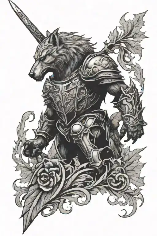 Oak Leave Iron Wolf Knight