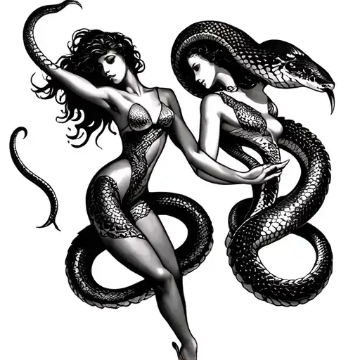 Snake And Dancing Women