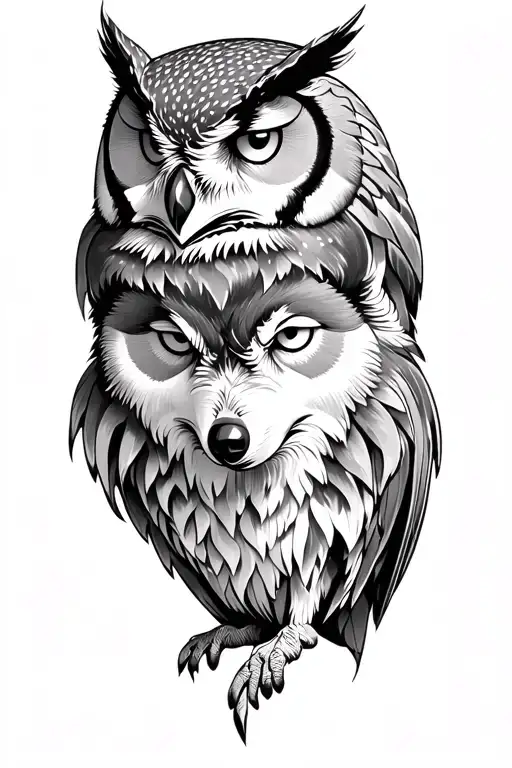 Owl And Wolf