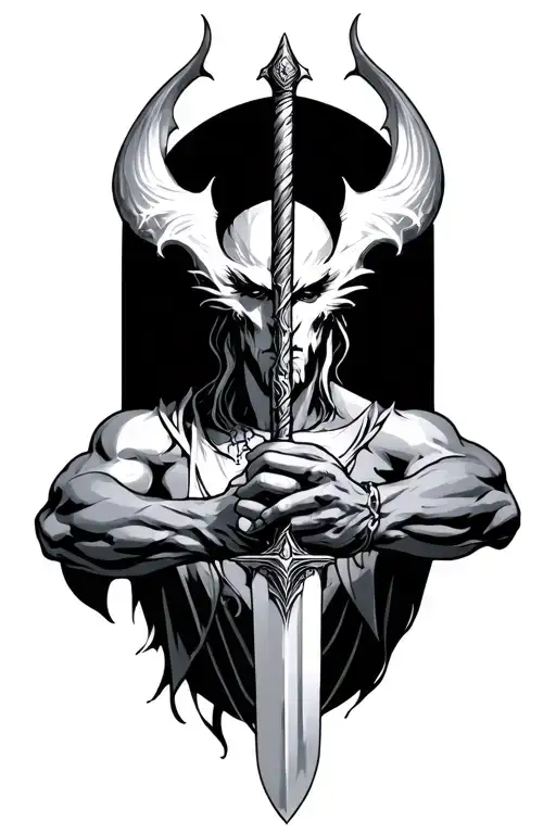 Lucifer Holding Sword