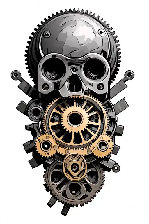 Steampunk Inspired Mechanical Gears Incorporated Into The Design