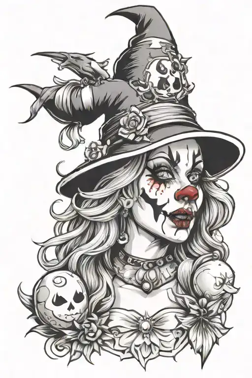 Witch With Clown Makeup