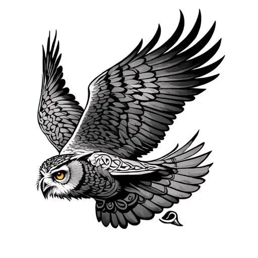Celtic Owl Flying