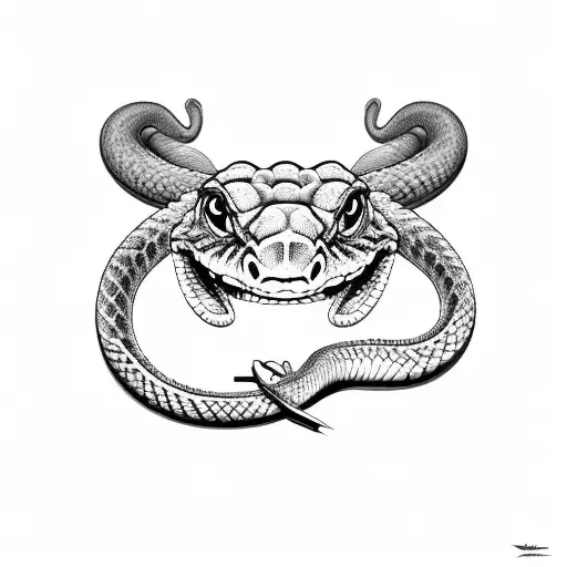 Rattle Snake With Knife