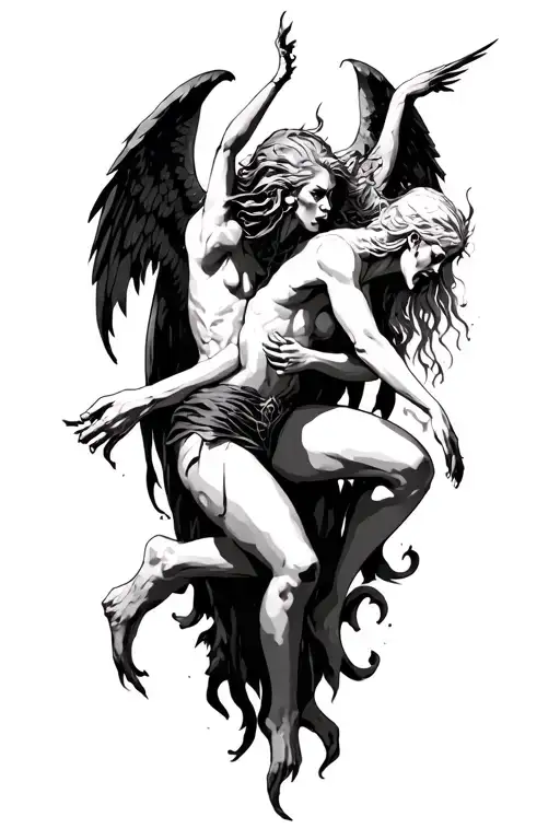 Demons And Angels Fighting