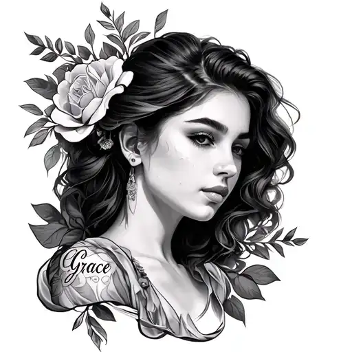 Grace Has A Name Written On Bicep