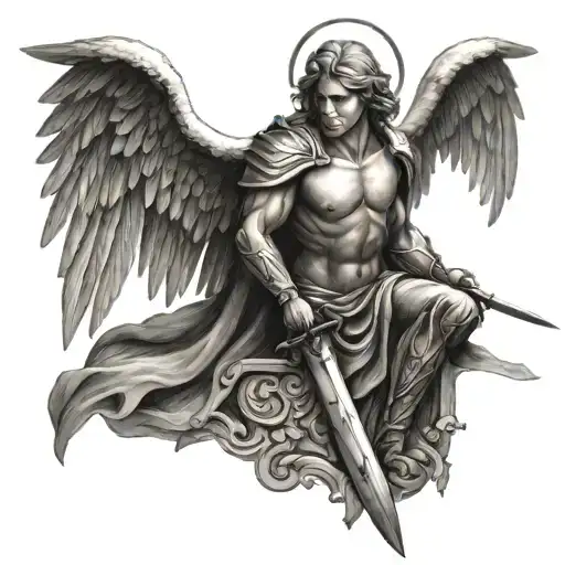 Micheal The Archangel Only Wings And Sword
