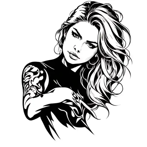 Female Tattoo In The Style Of Fast And Furious