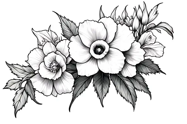 Carnation And Daffodil And Rose And Gladiolus