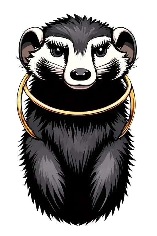Honey Badger Cartoon With Lashes And Hoops
