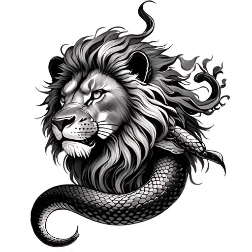Snake And Lion