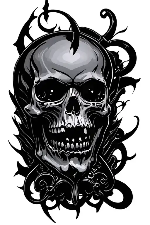 Cyber Sigilism Black Gothic Skulls