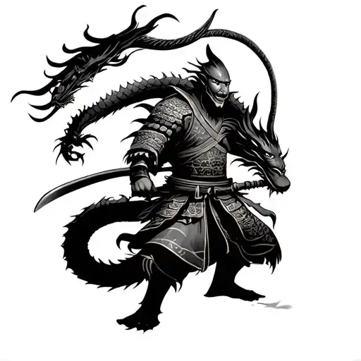 Samurai With Dragon