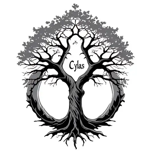 Tattoo Design Tree Of Life With The Name Cylas In It