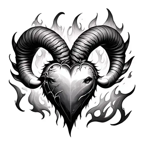 Aries And Heart On Fire Coming