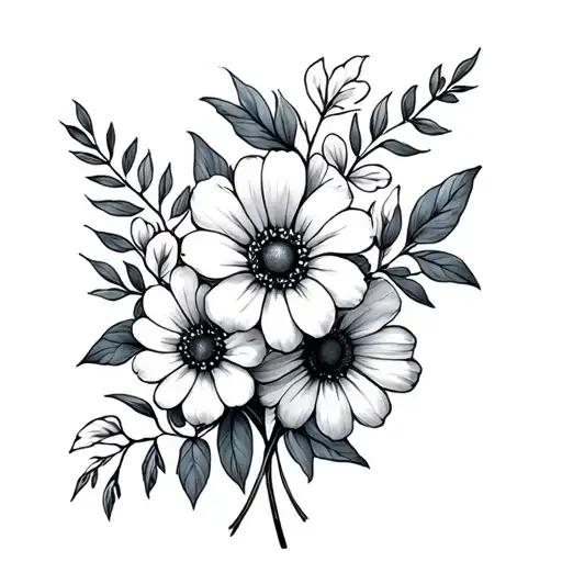 January February March April Birth Flower Bouquet