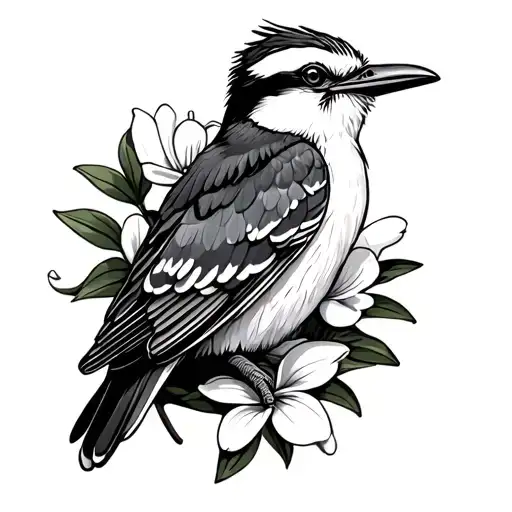 Kookaburra Sitting In A Frangipani Flower
